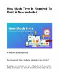 How Much Time Is Required To Build A New Website? PowerPoint PPT Presentation