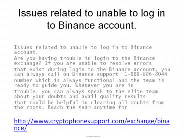 Binance Contatct Number