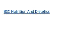 BSC Nutrition And Dietetics