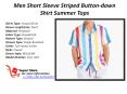 Men Short Sleeve Striped Button-down Shirt Summer Tops PowerPoint PPT Presentation