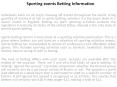 Sporting events Betting Information PowerPoint PPT Presentation