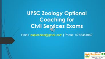 UPSC Zoology Optional Coaching for Civil Services Exams