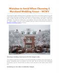 Mistakes to Avoid When Choosing A Maryland Wedding Venue - WCWV PowerPoint PPT Presentation