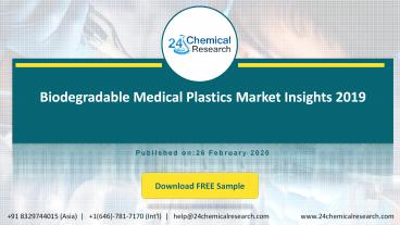 Biodegradable Medical Plastics Market Insights 2019