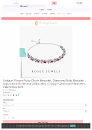 Unique Flower Ruby Chain Bracelet