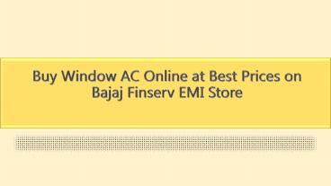 Buy Window AC Online at Best Prices on Bajaj Finserv EMI Store