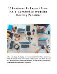 10 Features To Expect From An E-Commerce Website Hosting Provider PowerPoint PPT Presentation