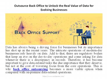 Outsource Back Office Services