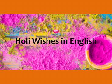 Holi Wishes in English