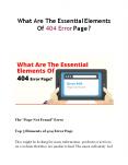 What Are The Essential Elements Of 404 Error Page? PowerPoint PPT Presentation