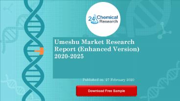 Umeshu Market Research Report Enhanced Version 2020 2025