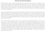 Have fun to Gain The Lottery