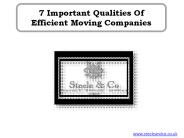 7 Important Qualities Of Efficient Moving Companies