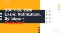 Notification Announce for SSC CGL 2020 PowerPoint PPT Presentation