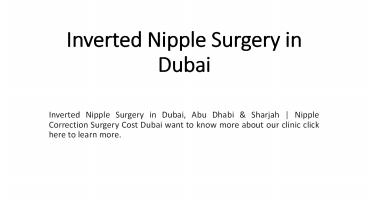 Inverted Nipple Surgery in Dubai