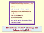 International Student's Challenge and Adjustment to College