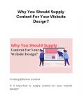 Why You Should Supply Content For Your Website Design? PowerPoint PPT Presentation