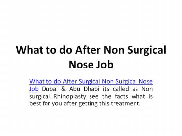 after non surgical nose job