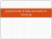 Quality Cooler & Esky Ice boxes for Camping