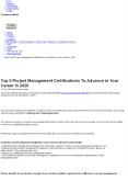 Top 9 Project Management Certifications (PMP) To Advance in Your Career in 2020 PowerPoint PPT Presentation