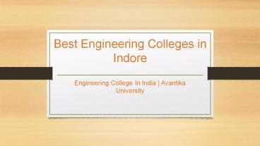 Best Engineering Colleges in Indore - Avantika University