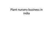 Plant nursery business in india