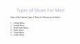 Types of Shoes for Men - RomeRoot PowerPoint PPT Presentation