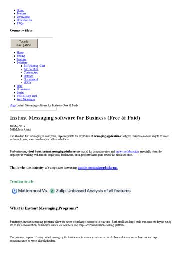 ᐉ 9 Best Instant Messenger Software/App for Business (Free & Paid)