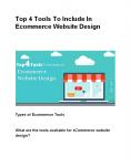 Top 4 Tools To Include In Ecommerce Website Design PowerPoint PPT Presentation