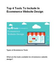 Top 4 Tools To Include In Ecommerce Website Design