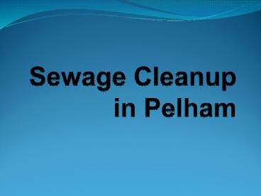 Sewage Cleanup in Pelham