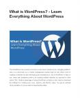 What is WordPress? - Learn Everything About WordPress PowerPoint PPT Presentation