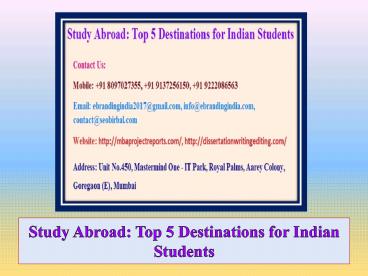 Study Abroad: Top 5 Destinations for Indian Students