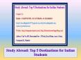 Study Abroad: Top 5 Destinations for Indian Students PowerPoint PPT Presentation