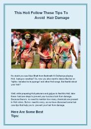 This Holi Follow These Tips To Avoid Hair Damage