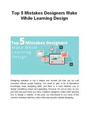 Top 5 Mistakes Designers Make While Learning Design