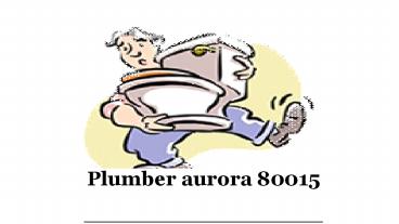 What types of Plumbing services offers in Aurora?