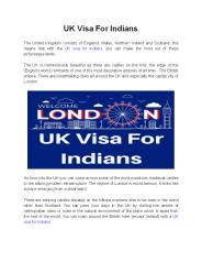 UK Visa For Indians