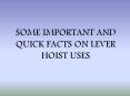 Some Important and Quick Facts on Lever Hoist Uses PowerPoint PPT Presentation