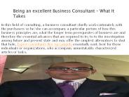 Being an excellent Business Consultant – What It Takes