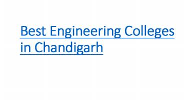 Best Engineering Colleges in Chandigarh