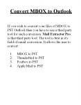 Convert MBOX to Outlook PST PowerPoint PPT Presentation