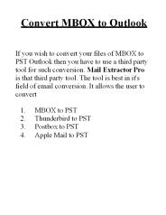 Convert MBOX to Outlook PST