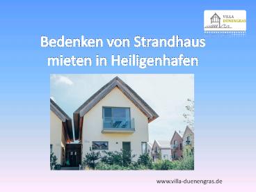 Bedenken von Strandhaus mieten in Heiligenhafen