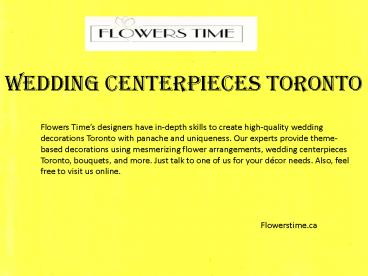 Wedding Centerpieces Toronto