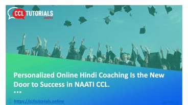 Personalized Online Hindi Coaching Is the New Door to Success in NAATI CCL