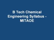 Chemical Engineering Syllabus at MITAOE