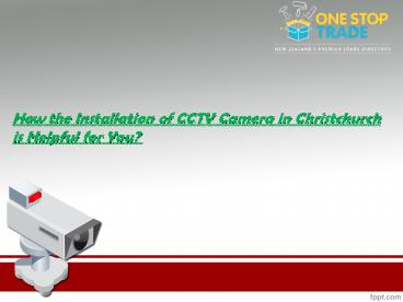 CCTV Camera in Christchurch