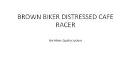 BROWN BIKER DISTRESSED CAFE RACER LEATHER JACKET