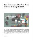 Top 6 Reasons Why You Need Website Redesign In 2020 PowerPoint PPT Presentation
